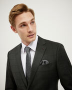 Windowpane Check Tailored Jacket, Charcoal, hi-res